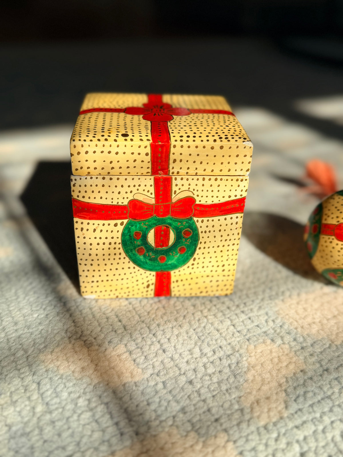 Hand painted Christmas Ornament with Matching Box
