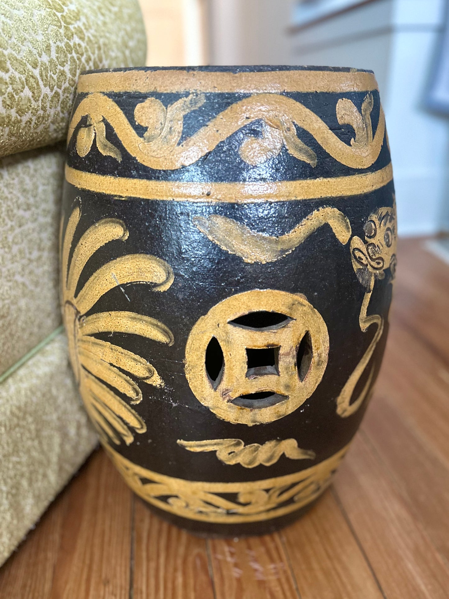 Antique Dragon Terracotta Garden Stool