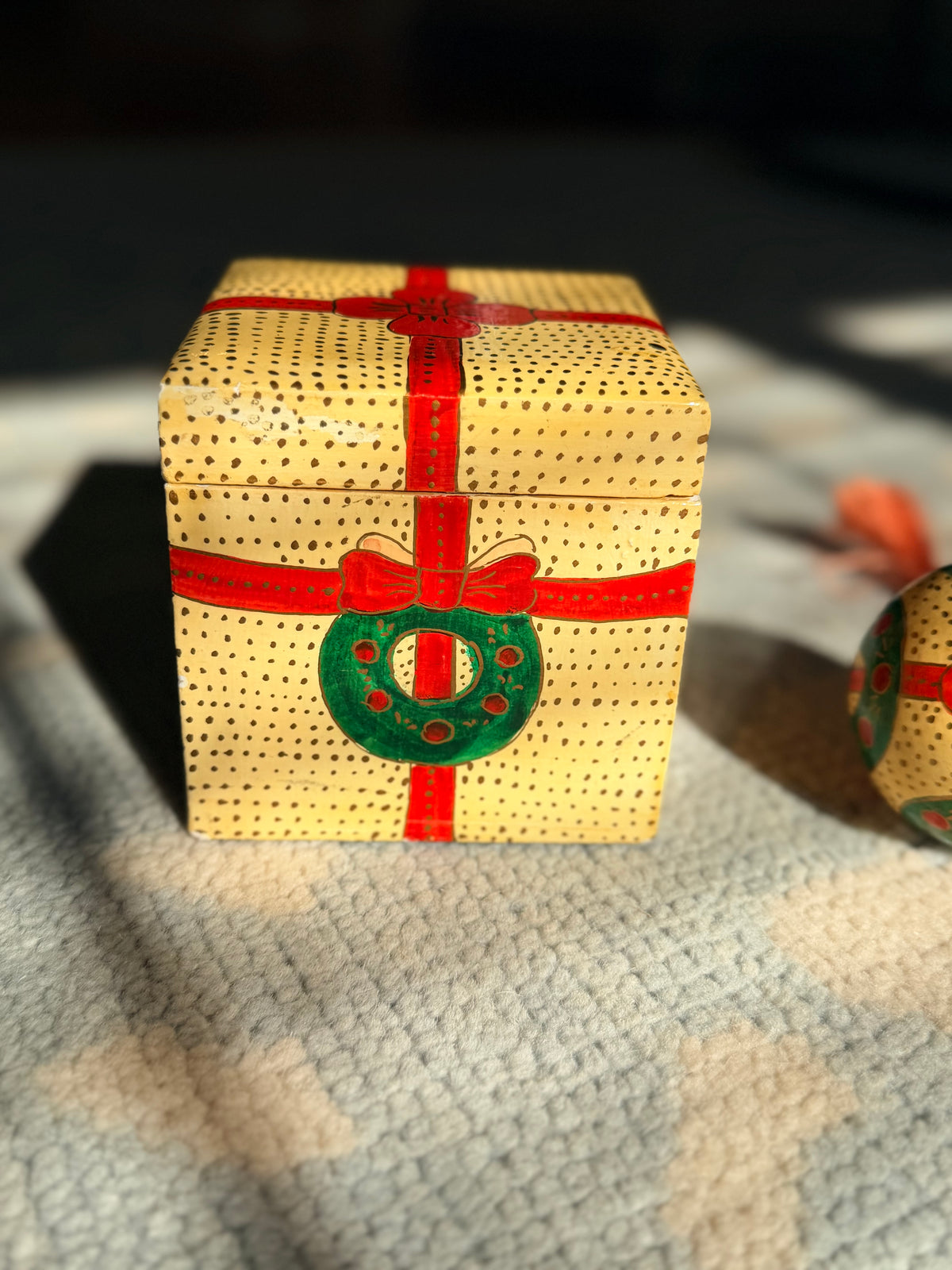 Hand painted Christmas Ornament with Matching Box