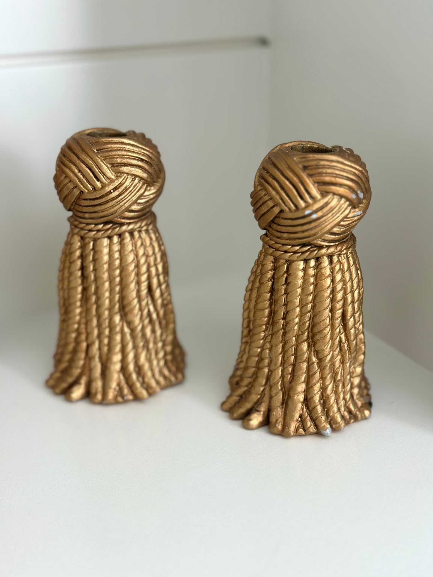 Hollywood Regency Tassel Candle Holders