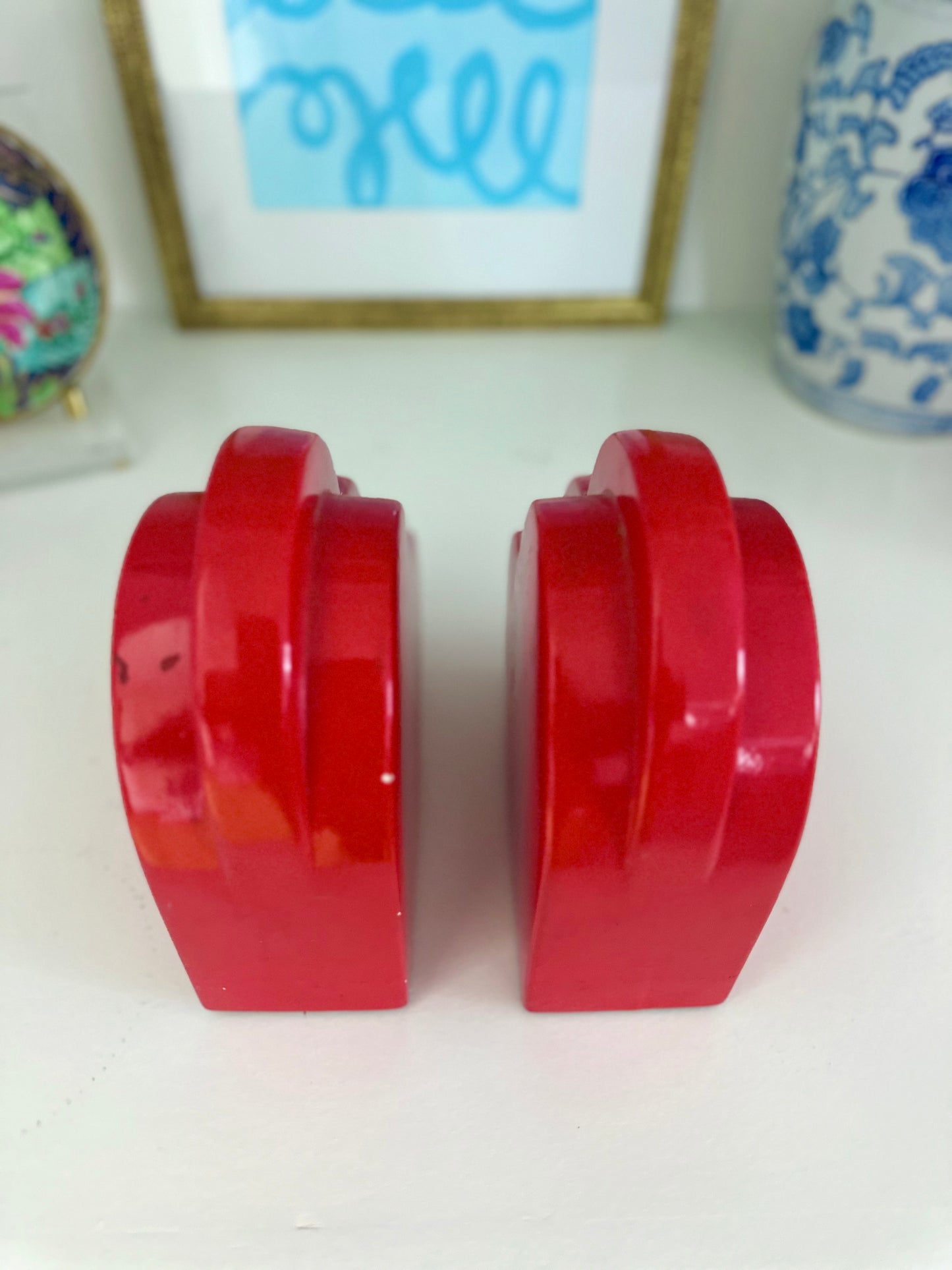 Vintage Fitz & Floyd Heart Bookends