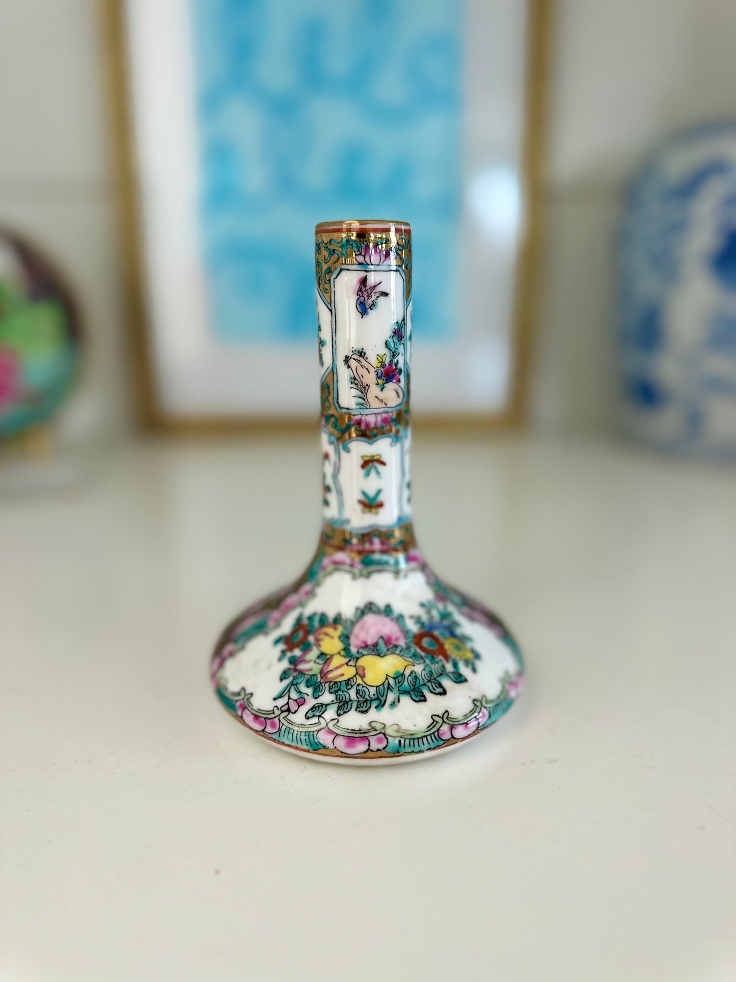 Rose Medallion Bud Vase