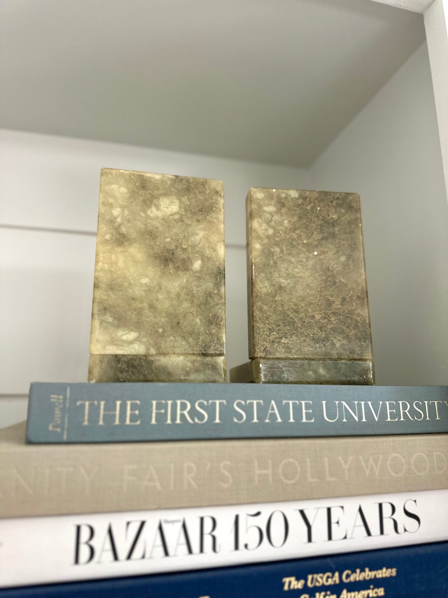 genuine italian alabaster golf ball bookends