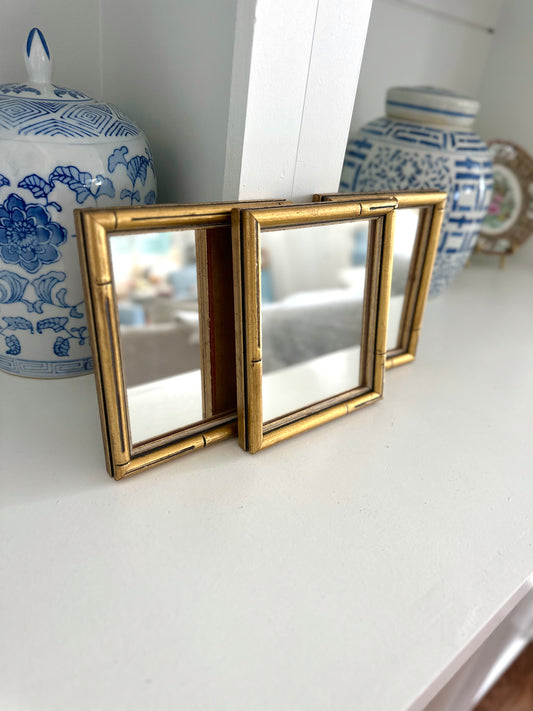 Faux bamboo mirror trio