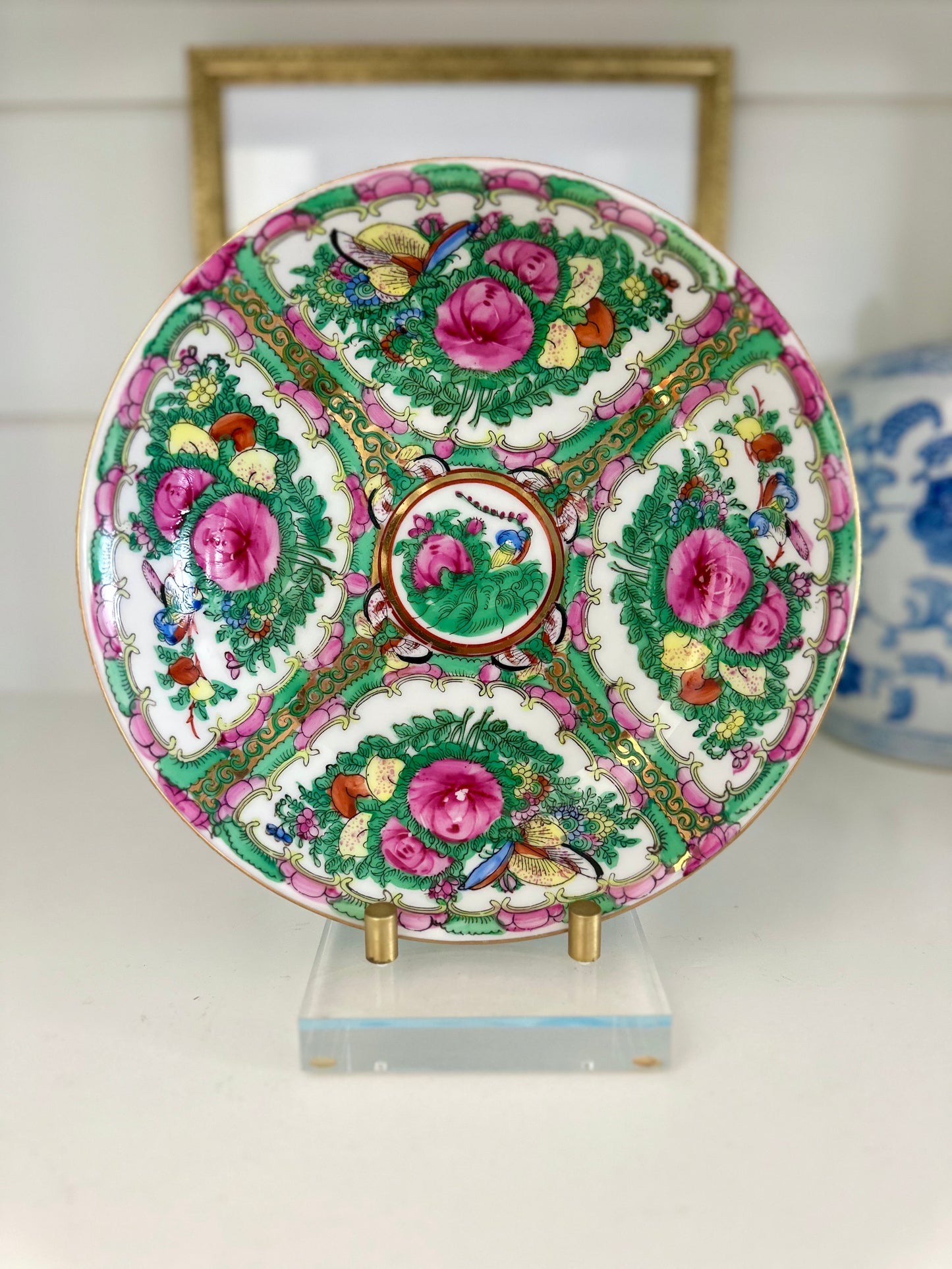 Rose Canton Shallow Bowl