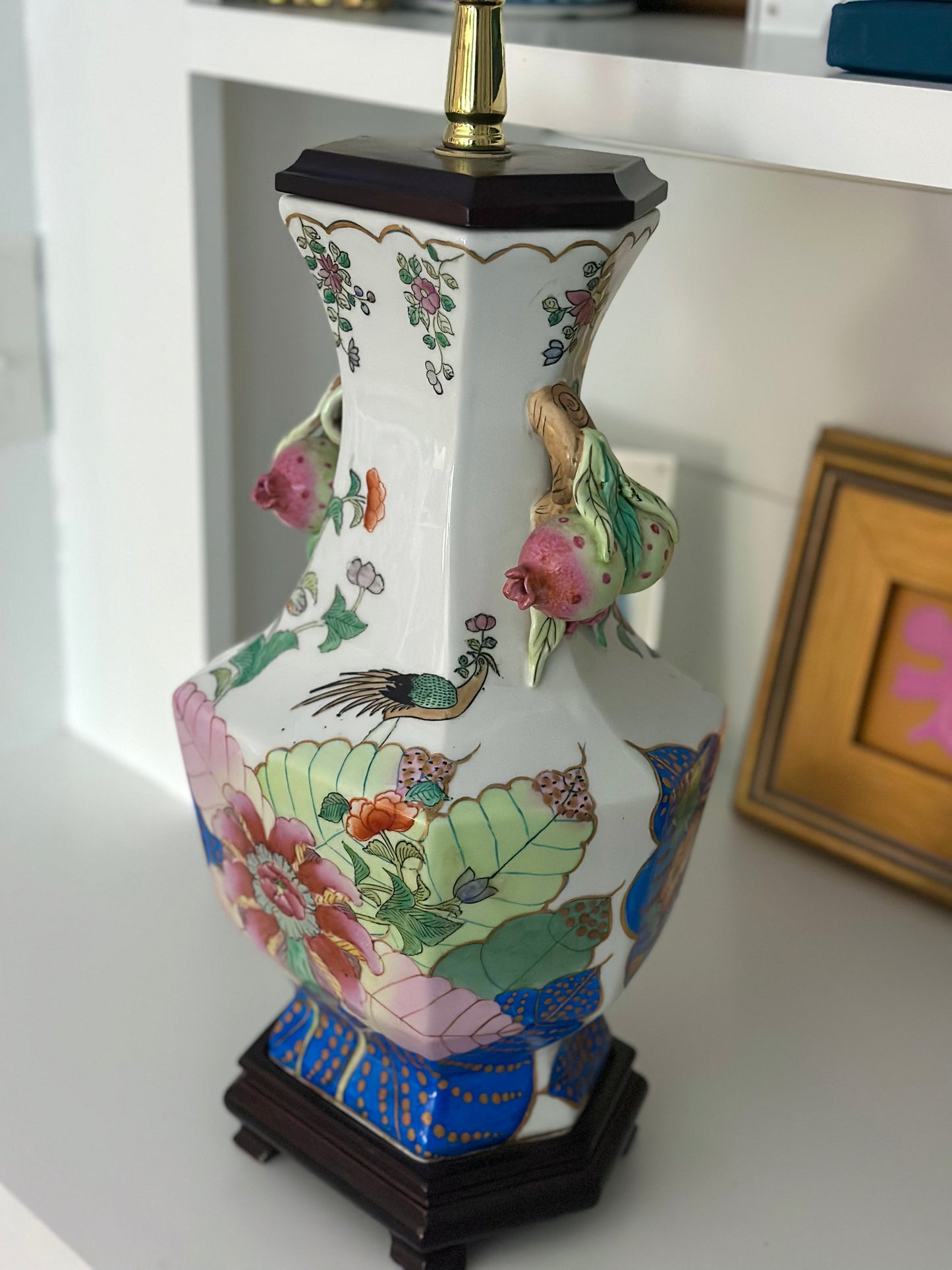 chinoiserie Tobacco Leaf lamp