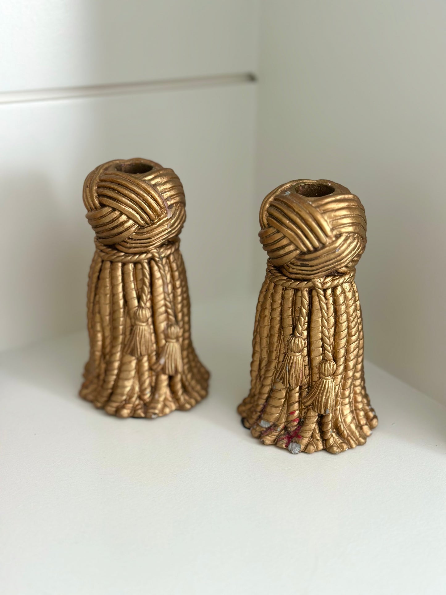 Hollywood Regency Tassel Candle Holders