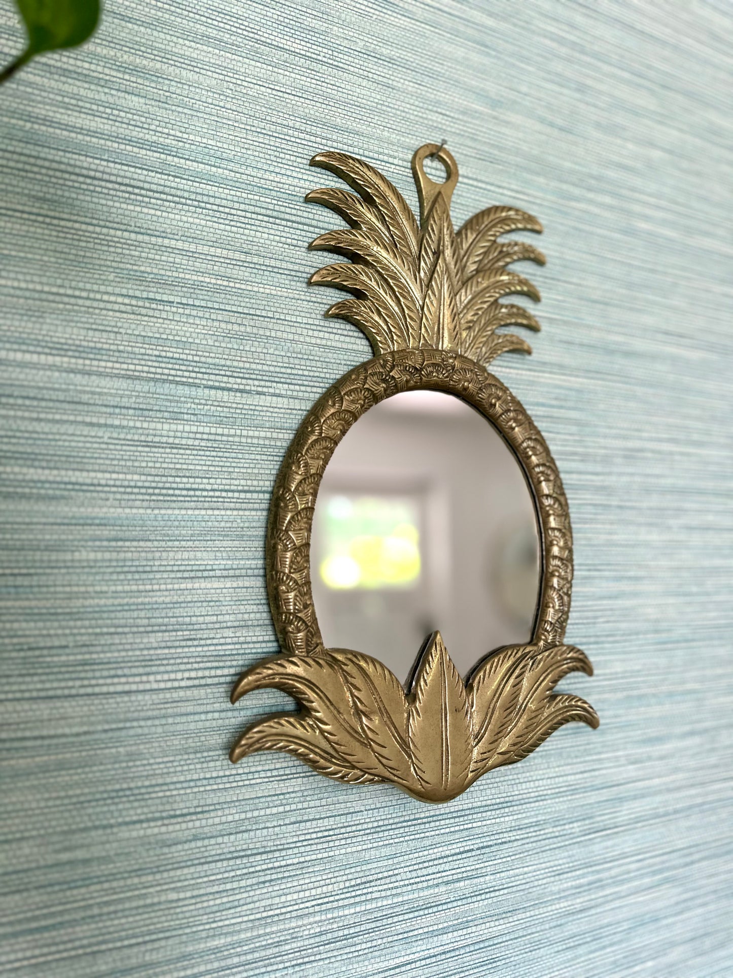 Vintage Brass Pineapple Mirror