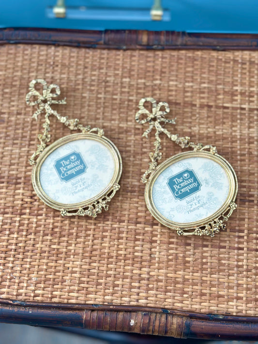 Gold Bow Bombay & Co Picture Frame Pair