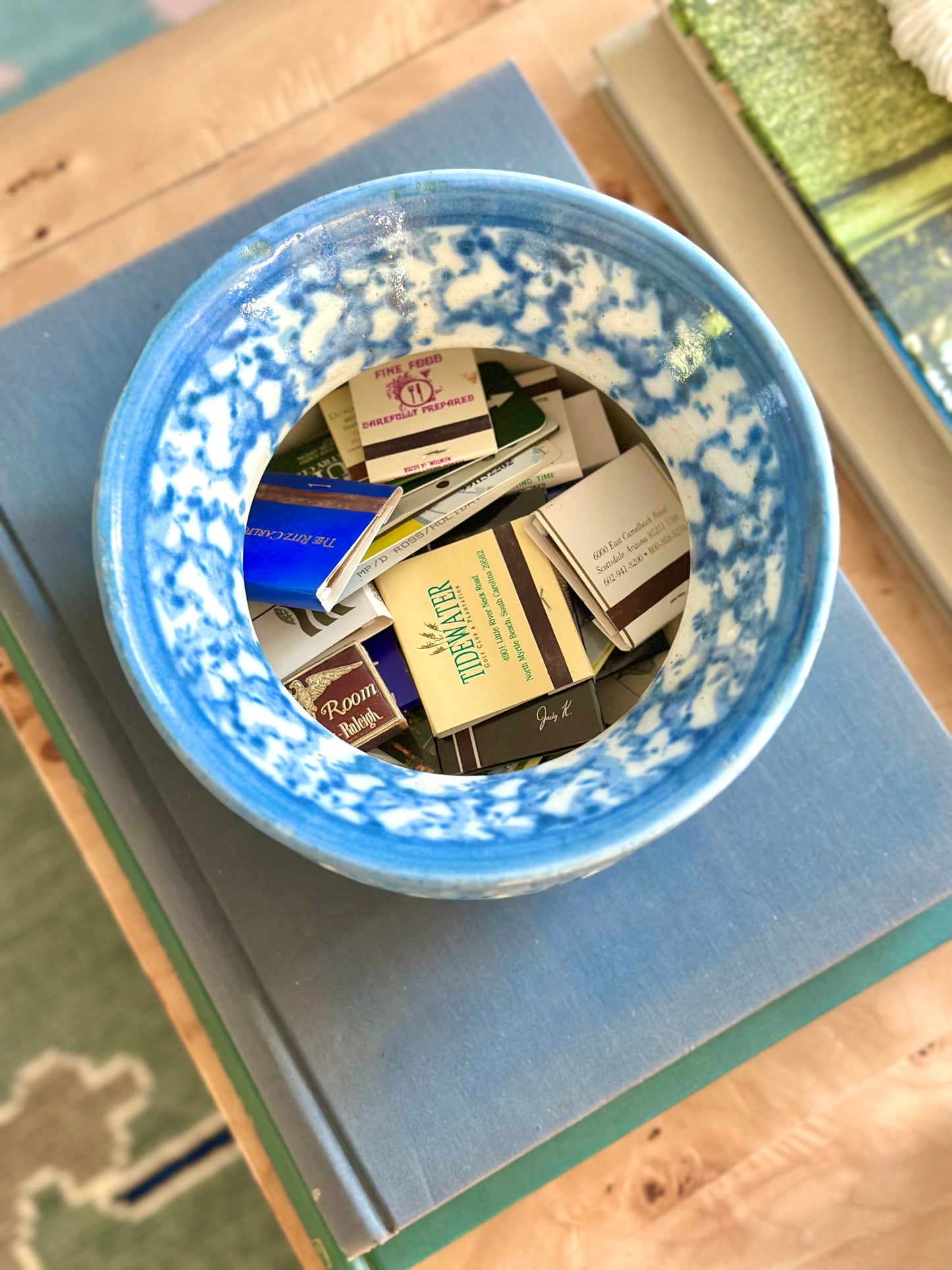 Blue & white splatter vase