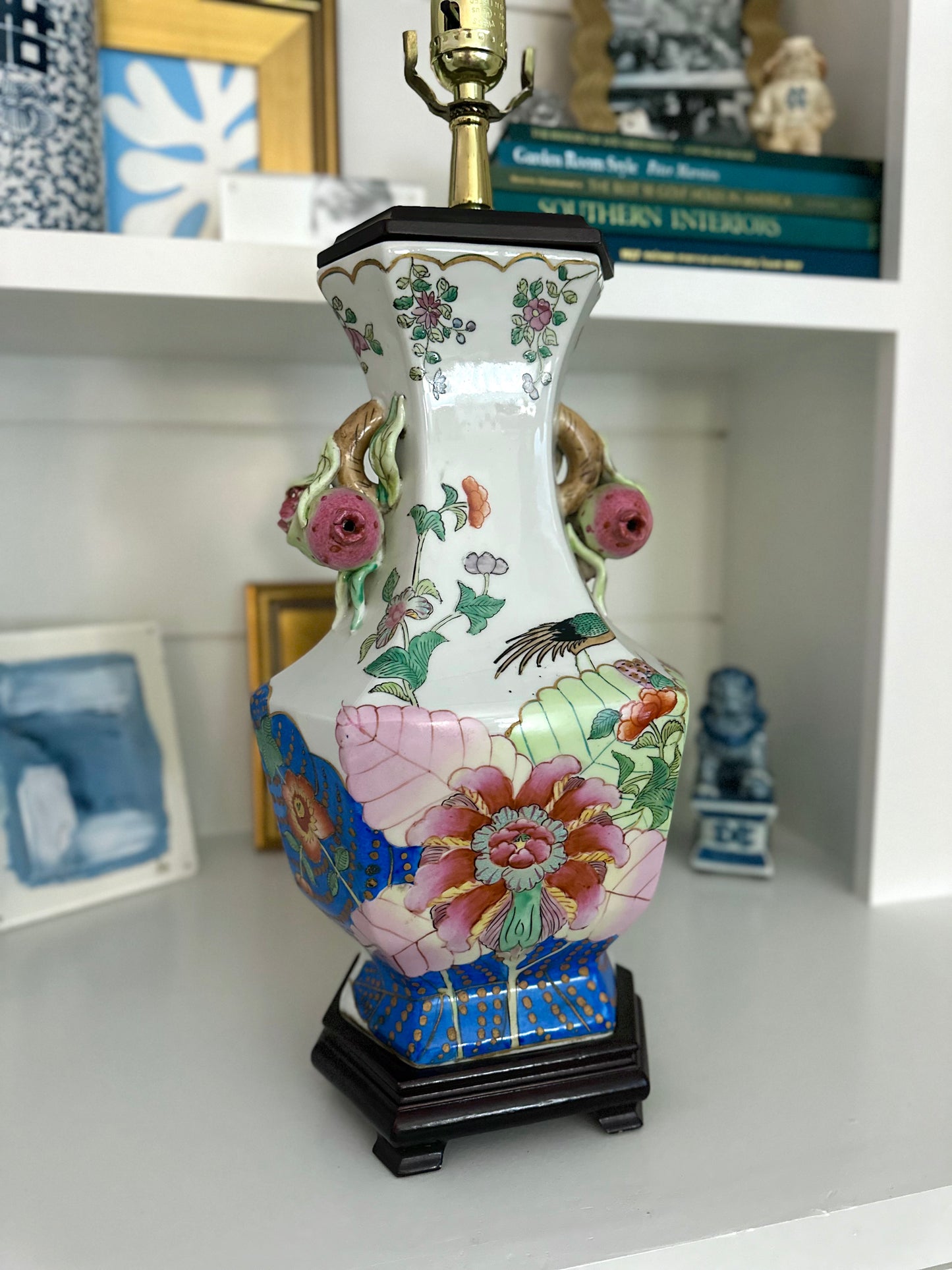 chinoiserie Tobacco Leaf lamp