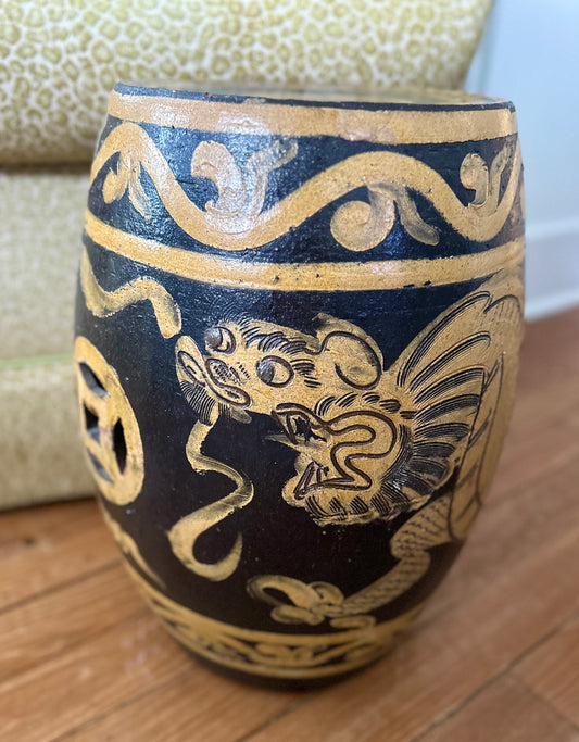 Antique Dragon Terracotta Garden Stool