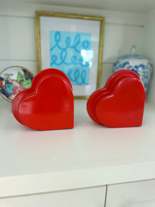 Vintage Fitz & Floyd Heart Bookends