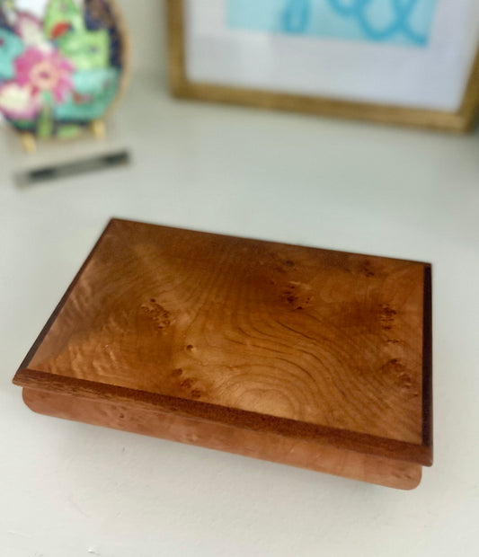 Vintage Burlwood Jewelry Music Box
