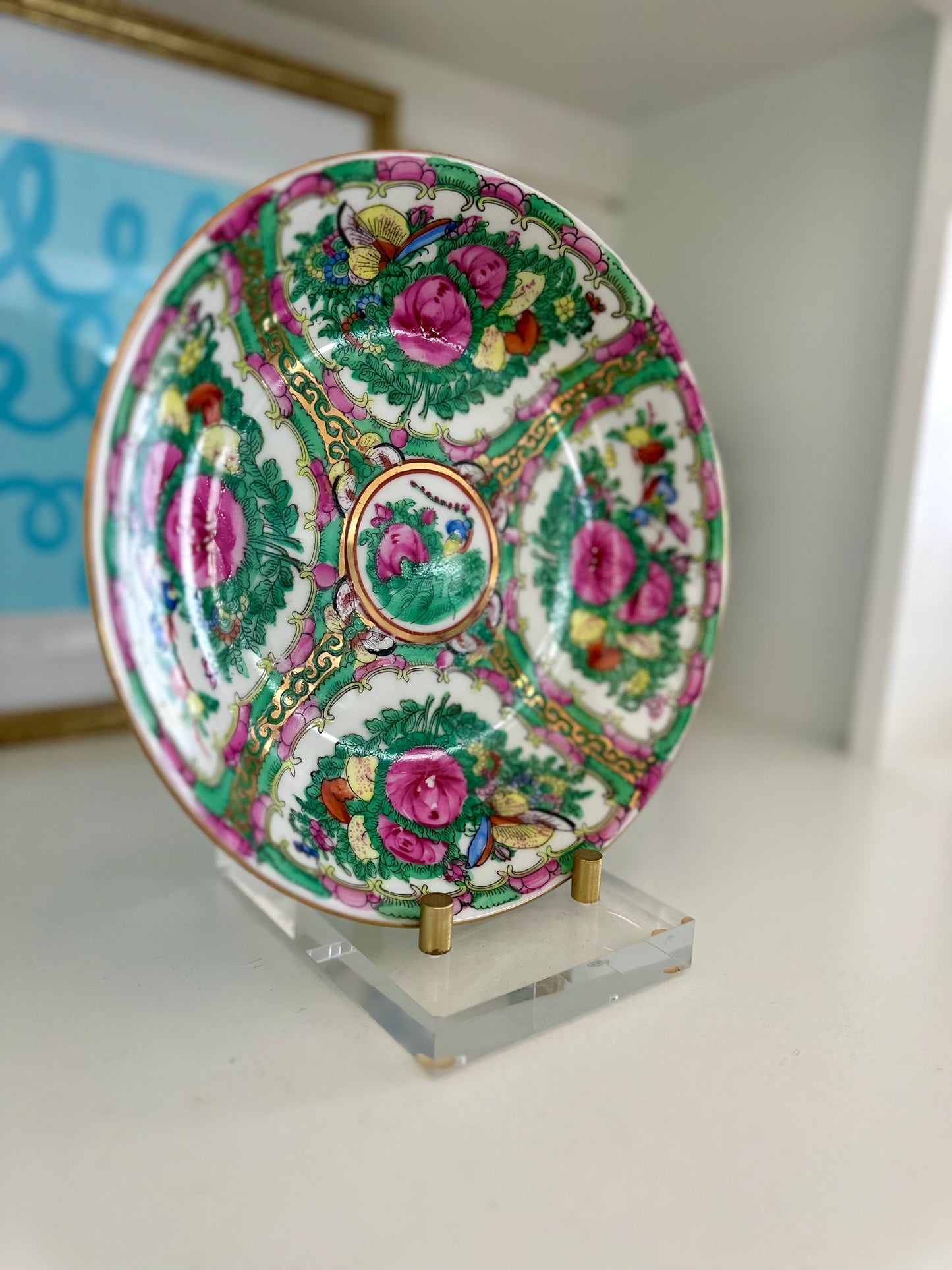 Rose Canton Shallow Bowl