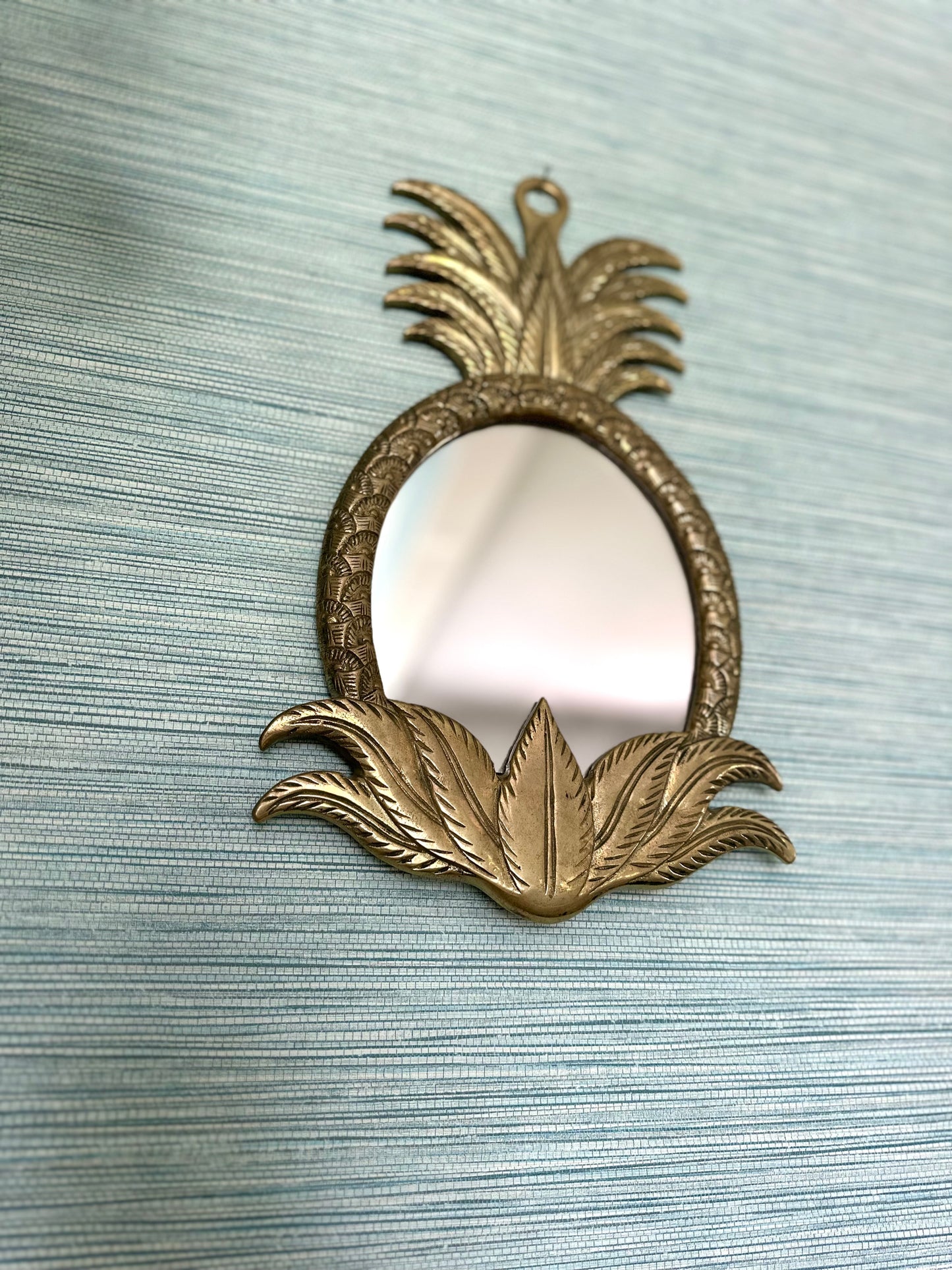 Vintage Brass Pineapple Mirror