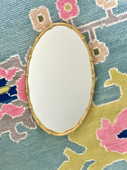 Bamboo trimmed gold mirror