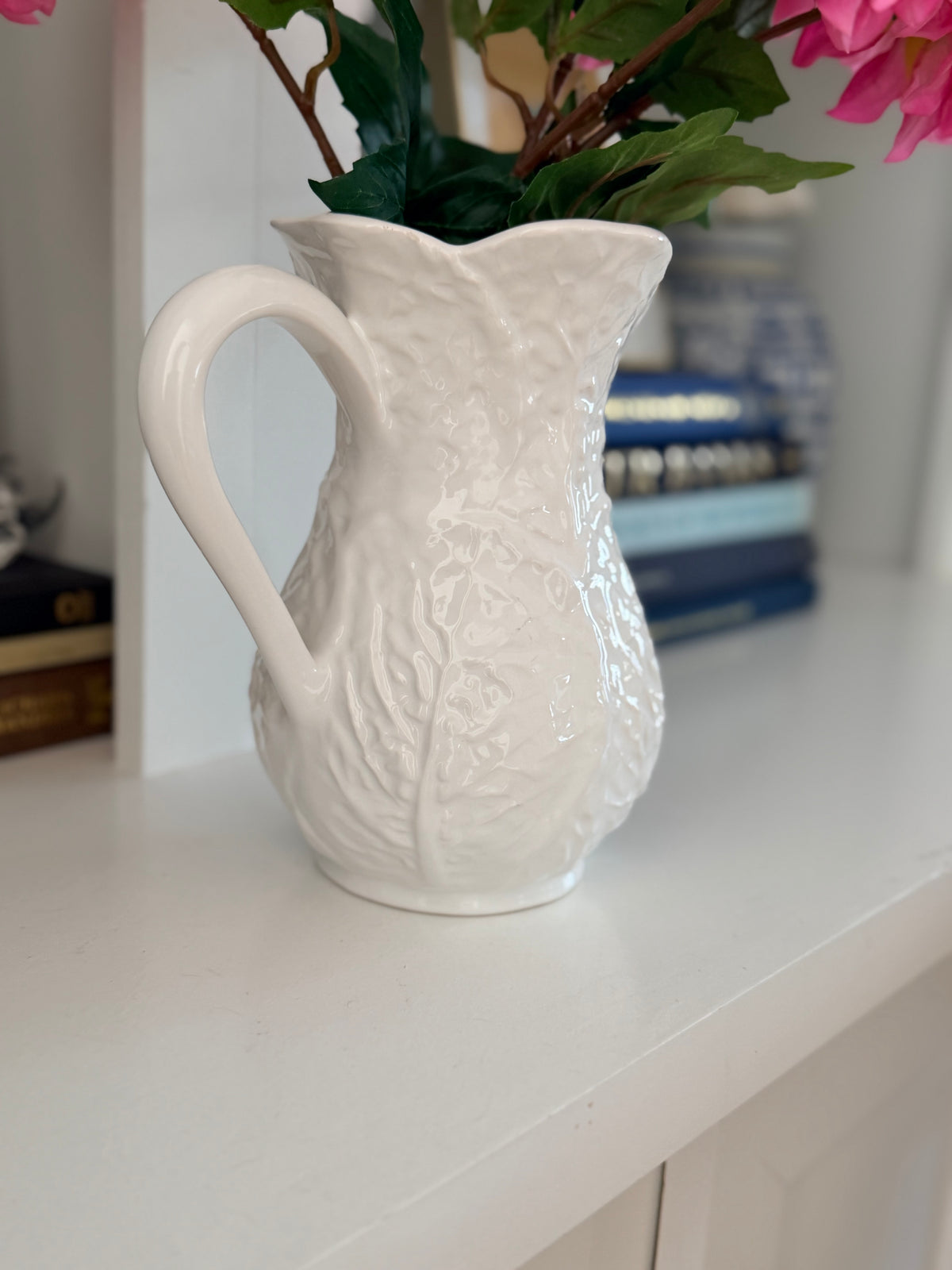 White Cabbage Pattern Pitcher