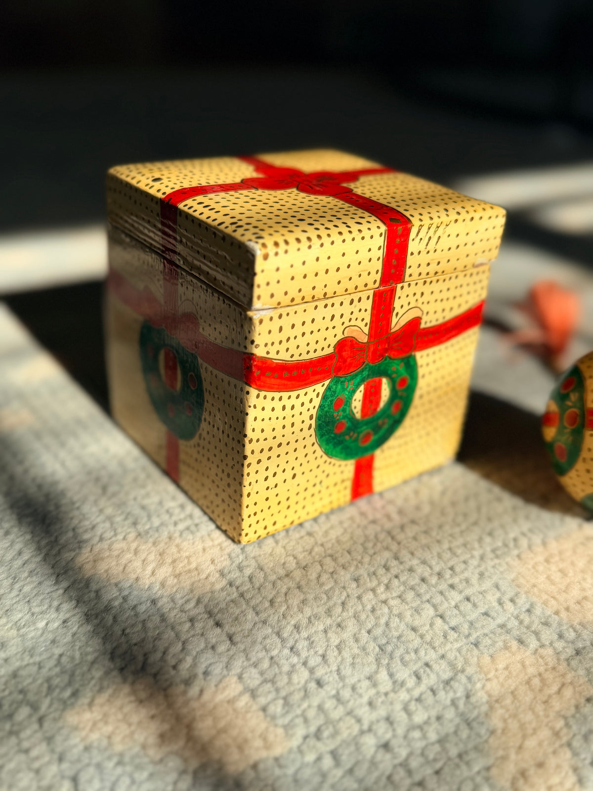 Hand painted Christmas Ornament with Matching Box