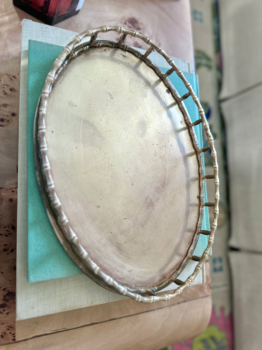 Faux Bamboo Brass Tray