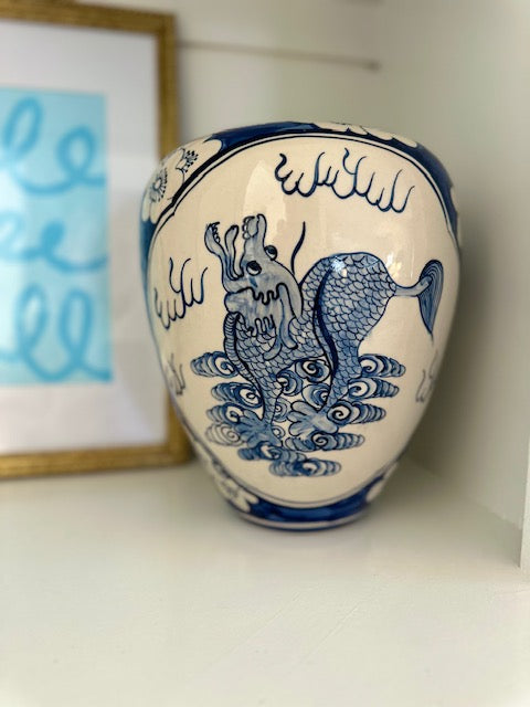 Blue & White Chinoiserie Vase