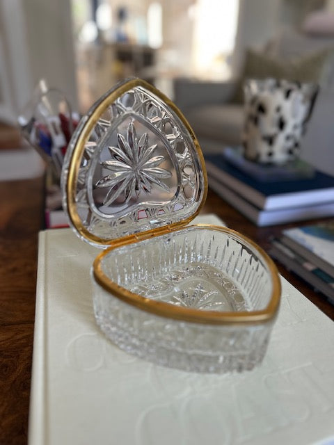 Cut Crystal Heart Shaped Casket