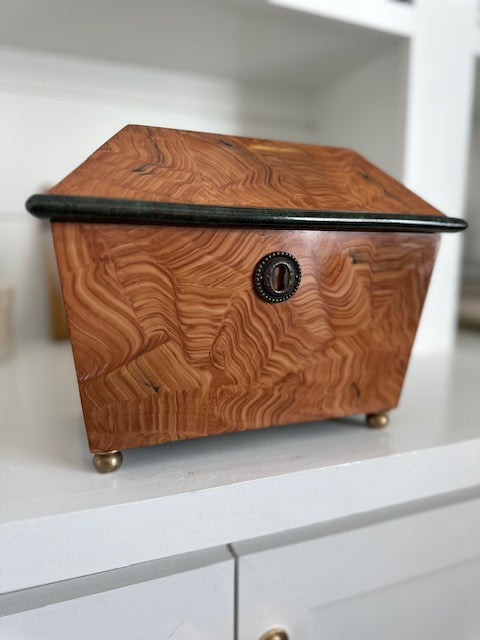 Vintage Faux Burlwood Box by Castilian Imports