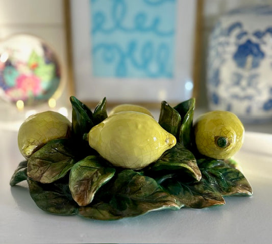 Vintage Italian Ceramic Candle Holder Centerpiece