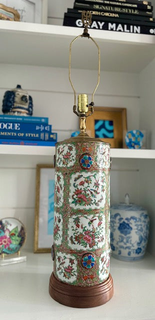 Antique Rose Canton Lamp