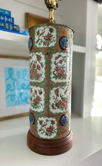 Antique Rose Canton Lamp