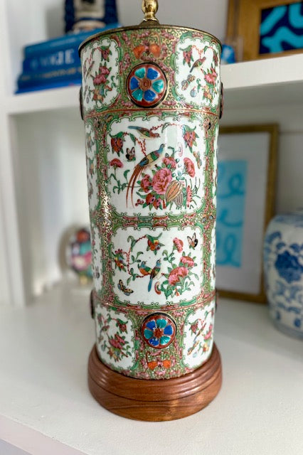 Antique Rose Canton Lamp
