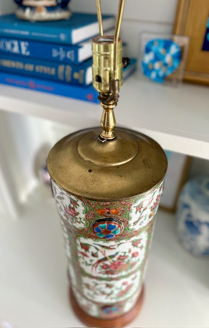 Antique Rose Canton Lamp