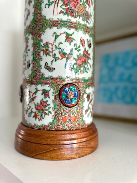 Antique Rose Canton Lamp
