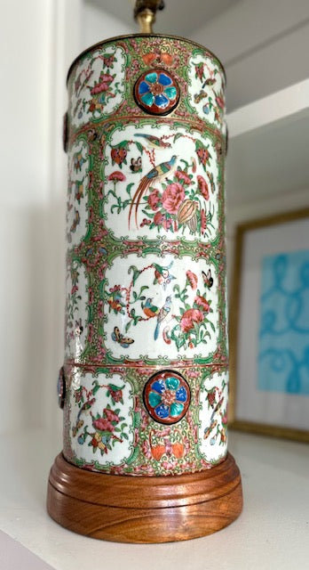 Antique Rose Canton Lamp