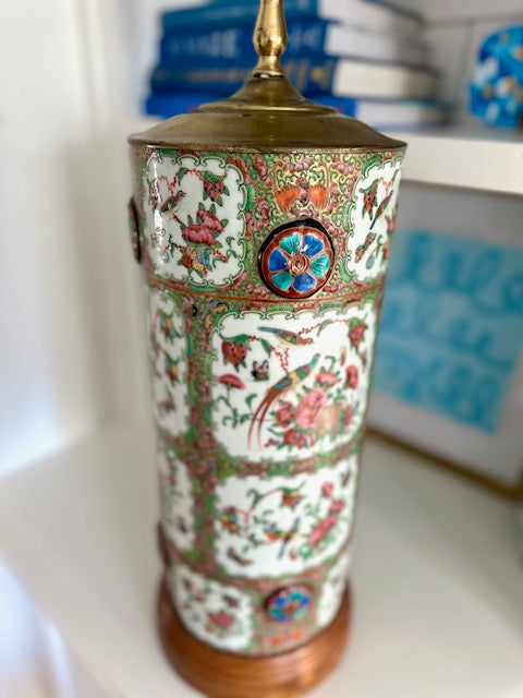 Antique Rose Canton Lamp