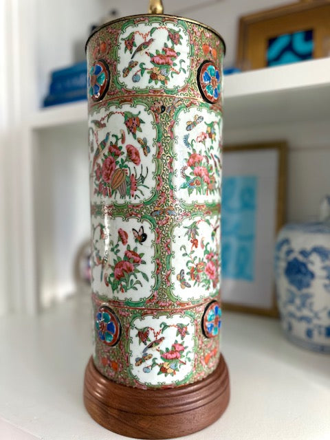 Antique Rose Canton Lamp