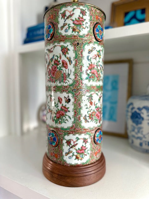 Antique Rose Canton Lamp