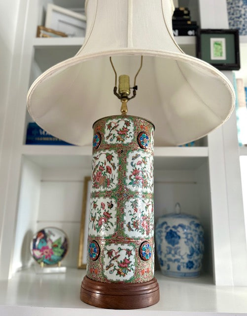 Antique Rose Canton Lamp