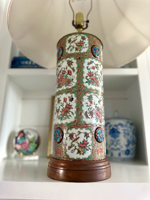Antique Rose Canton Lamp