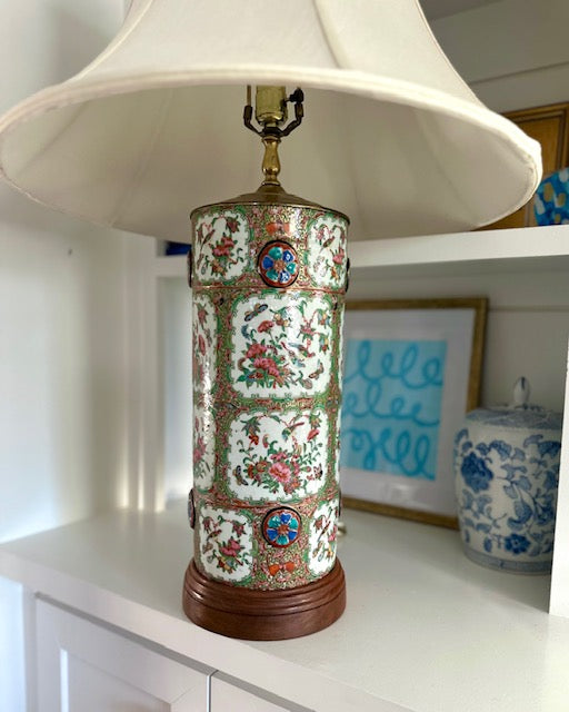 Antique Rose Canton Lamp