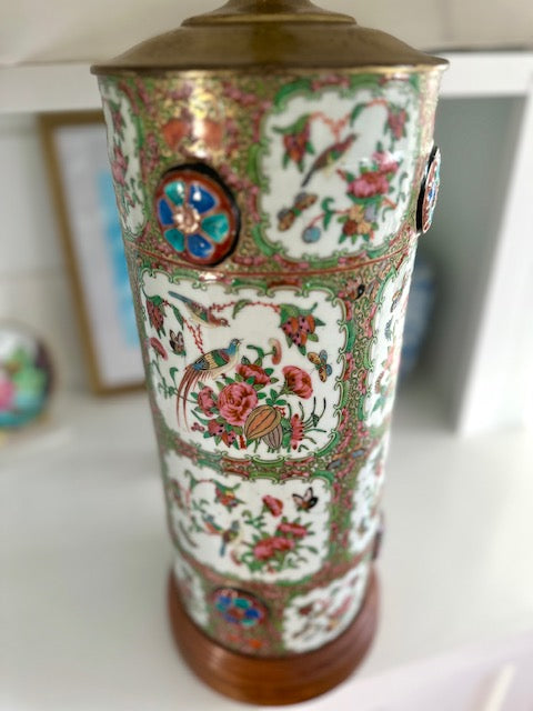 Antique Rose Canton Lamp
