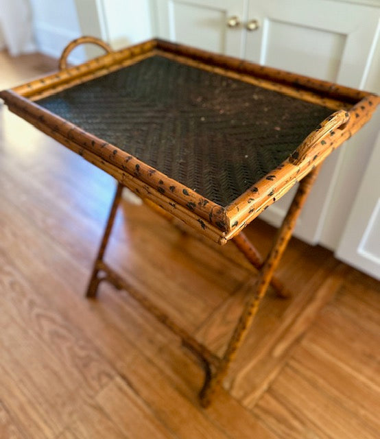 Burnt Bamboo Tray Table