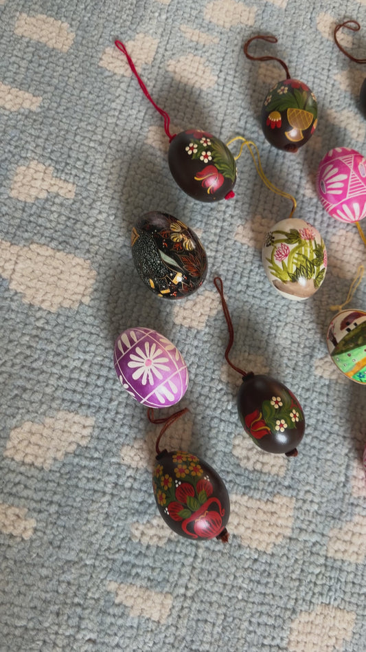 Vintage Hand Painted Egg Set